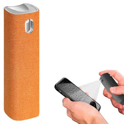 IO CLEAN Mini Screen Cleaner Spray – Finger Proof Screen Cleaner for Smartphones, iPads, MacBooks, Laptops, Car Screens, Touchscreens – 3in1 Mist Cleaner, Microfiber Cloth and Cover (Orange) - color: Orange