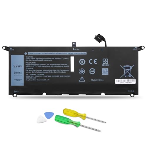 DJW DXGH8 52W Laptop Battery Replacement for Dell XPS 13 9380 9370 2019 7390 Series Vostro 5390 5391 Series Inspiron 7390 2-in-1 7391 2-in-1 Series H754V 0H754V 0V48RM V48RM HK6N5 P113G001 P114G001 - size: DXGH8