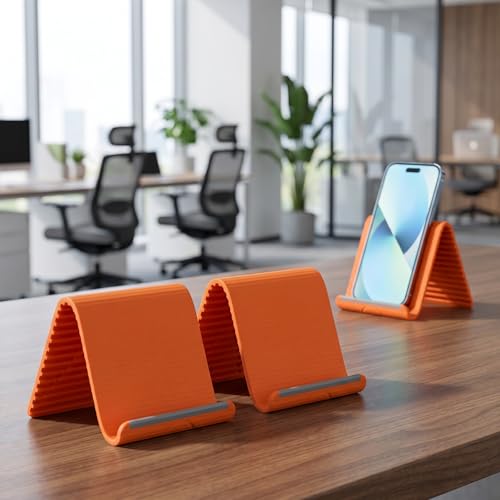 2 Pack 4-in-1 Foldable Silicone Stand for Laptop & Phone Portable Multi-Device Holder with Screen Hook & Notebook Riser Soft Anti-Slip Tablet Mount for Desk Travel Home Office-Orange - color: Orange, size: 2Pack