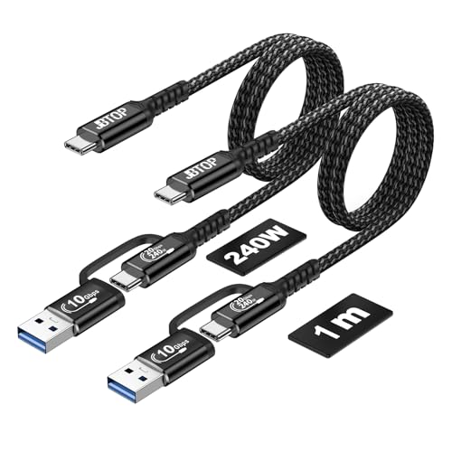 USB A to C Android Auto Cable 3.3ft[2Pack],USB C PD Fast Charging | USB CarPlay Cable 20Gbps Data Transfer,240W Charging cord Compatible with iPhone 17 16 Pro Max, Galaxy S23, Pixel 9 Pro - color: Black, size: 3.3ft,3.3ft