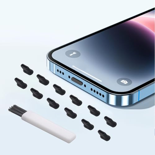12 PCS USB C Dust Cover Plugs, iPhone 17 16 15 Dust Plugs Type C Port Protector for iPhone 17 16/15 Plus Pro Max, iPad 10th/ iPad Air Pro M3 M2/ iPad mini 6th with Cleaning Brushes