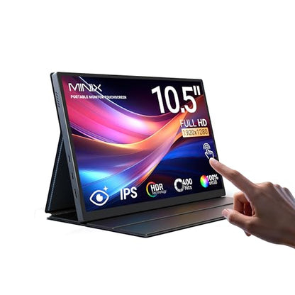 MINIX SF10T Portable Monitor 10.5 inch Touchscreen Laptop Monitor IPS 178° Wide-Viewing/Built-in Dual Speakers Low Blue-Light/HDR Eye Care External Screen w/Smart Cover for Mac PC Xbox PS4/5 Switch - size: 10.5 inch