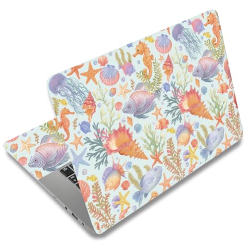 SUPERDANT Laptop Skin Sticker Marine Life Laptop Decals Personalized Universal Notebook Computer Wrap Vinyl Skin Stickers Cover Art Decal Removable 12-15.6 Inch Waterproof Scratch-Resistant Gifts - style: Marine Life