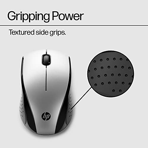 HP X3000 G3 Wireless Mouse Silver, up to 15-Month Battery,Scroll Wheel, Side Grips for Control, Travel-Friendly, Blue LED, Powerful 1600 DPI Optical Sensor, Win XP,8, 11 Compatible (683N9AA#ABL) - color: Silver