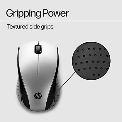 HP X3000 G3 Wireless Mouse Silver, up to 15-Month Battery,Scroll Wheel, Side Grips for Control, Travel-Friendly, Blue LED, Powerful 1600 DPI Optical Sensor, Win XP,8, 11 Compatible (683N9AA#ABL) - color: Silver
