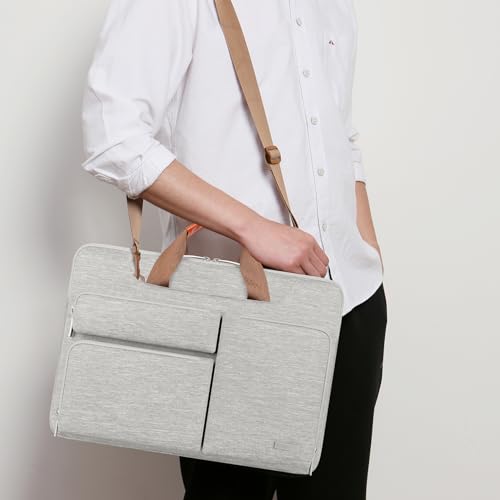 Lacdo 360° Protective Laptop Shoulder Bag for 13 inch MacBook Air M5 A3449 (2026), M4 A3240 2025, M3 A3113, M2 A2681, M1 A2337 A2179 A1932 | 13 Inch MacBook Neo A18 Pro A3404 2026 Computer Bag, Gray - color: Gray, size: 13-13.3 Inches