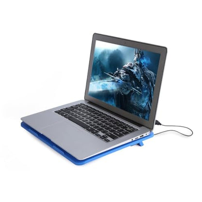 Laptop Cooling Pad, Portable Super Quiet Fans with Blue LEDs, Big Fan USB Powered Laptop Notebook Cooler Cooling Pad Stand for 14 inch or Below Laptop (Blue)