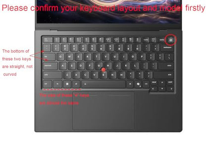 Silicone Keyboard Cover Compatible for 2026 Lenovo ThinkPad X1 Carbon Gen 14 Aura & ThinkPad X1 2-in-1 Gen 11 Aura 14” Laptop (Not for X1 Carbon Gen 13/12/11/10/9, ThinkPad X1 2-in-1 Gen 10/9) (Black) - color: Black