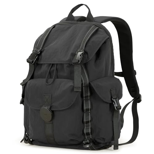 mixi Travel Backpack for Women Men, 18 Inch Carry On Laptop Backpack Flight Approved fits 16'' Laptop, Lightweight Waterproof Hiking Backpack Travel Outdoor Business Casual Daypack, Black - color: Black
