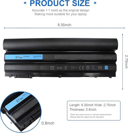 LQM 97Wh M5Y0X T54FJ Laptop Battery for Dell Latitude | E6420 E6430 E6520 E6530 E6440 E5420 E5520 E5530 E5430 8858X T54F3 312-1325 2P2MJ PRV1Y HCJWT 7FJ92 312-1165 11.1V New - color: E6420