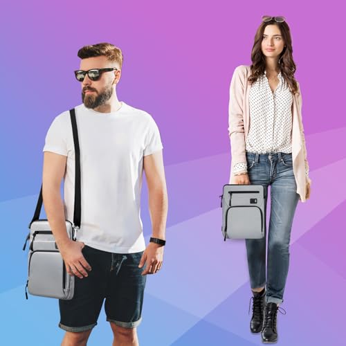 13-14 Inch Laptop Sleeve, Compatible with MacBook Pro 14 (M4–M1), MacBook Air 13/15 (M3/M2), Surface Laptop 4/5, iPad Pro 12.9 (6th–3rd Gen), & More – Waterproof Case with Handle - color: Grey, size: 13-14 inch
