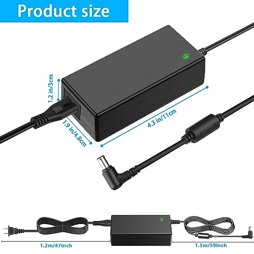 DC 19V Compatible for LG Monitor Power Cord UL Certificates, Replacement for 19Volt LG TV Power Supply 34" 32" 29" 27" 24" 23" 22" 20" 19" LED LCD Widescreen Ultrawide HDTV HD TV AC Power Adapter.
