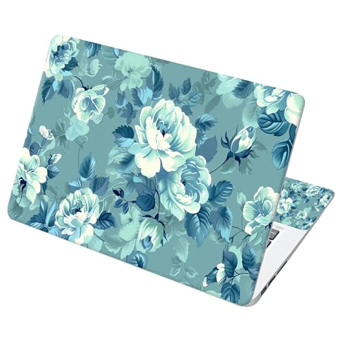 Universal Laptop Skin Sticker with 2 Wrist Pad Decals, 3-Piece Removable Vinyl Laptop Cover, Bright Flowers Waterproof Anti-Scratch, Easy-Trim Fit for 13.3" 14" 15.6" Laptops - color: Bright Flowers