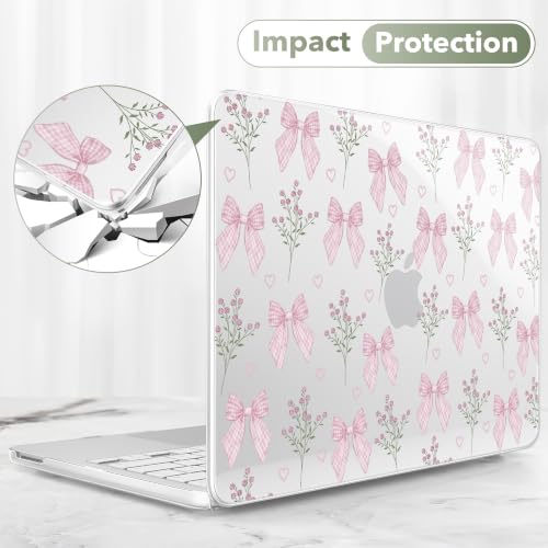 May Chen Compatible with MacBook Neo 13 inch Case 2026 Model A3404, Plastic Hard Shell,Keyboard Cover,Screen Protector,Dust Plug, for MacBook Neo 13" with A18 Pro Chip, Flower & Bow - color: Flower & Bow
