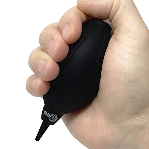 UES Camera Air Blower Dust Blaster for DSLR, SLR, Mirrorless Camera Lens & Sensor Cleaning | Premium Rubber Squeeze Bulb Dust Pump for Keyboards, Watches, Coffee Grinders & Electronics - Black