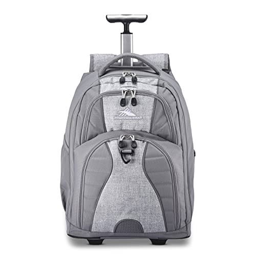 High Sierra Freewheel Wheeled Laptop Backpack, Silver Heather, 20.5 x 13.5 x 8-Inch - color: Silver Heather