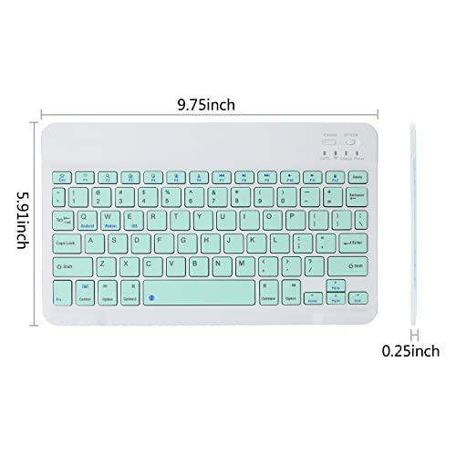 Ultra-Slim Rechargeable Bluetooth Keyboard Portable Wireless Keyboard for iPad A16 11th 10th Generation, iPad Pro iPad Air iPad Mini iPhone, Android Samsung Galaxy Tablet Smartphone Cell Phone (Green) - color: Green