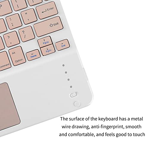 Ultra Slim Wireless Bluetooth Keyboard with Touchpad for iPad, Rechargeable 10'' QWERTY Layout Portable Wireless Keyboard for iPad Pro/Air/Tablet, and Other iOS Android Windows Devices(Pink) - color: pink