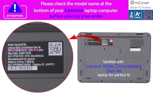 mCover Hard Shell Case Only Compatible for 2025 or Later 11.6" Lenovo 500e Chromebook Gen 4s 2-in-1 Laptop (NOT Fitting Any Other Lenovo Models)- Clear - color: Clear