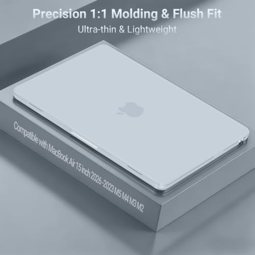 MOSISO Compatible with MacBook Air 15 inch Case M5 2026 M4 M3 M2 2025-2023 | A3448 A3241 A3114 A2941, Scratch-Resistant Protective Hard Shell Case&Keyboard Cover&ScreenFilm&Pouch, Baby Blue - color: Baby Blue