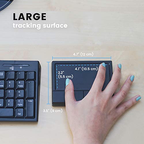 Perixx PERIPAD-704 Wireless Touchpad, Portable Track Pad for Desktop and Laptop User, Large Size 4.72x3.54x0.74 inches, Black - size: Big - Wireless