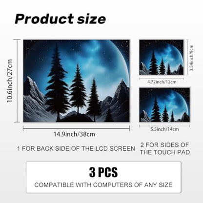 Laptop Skin Sticker Decal PVC Vinyl Sticker Notebook PC Protector Waterproof Scratch Resistant Laptop Skin for 12.1 13 13.3 13.6 14 15 15.3 16 Inch Starry Night Blue Sky Style - color: Starry Night