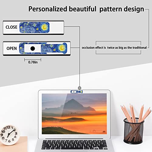 Webcam Cover, 3 Pieces, Laptop Camera Cover, Privacy Shielding Capacity is Twice as Big as The Traditional, Suitable for Computer Mobile Phones, laptops, Tablets and so on (Blue Pattern) - color: Blue pattern