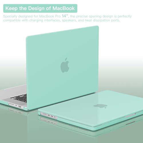 CISSOOK Compatible with MacBook Pro 14 inch Case M5 M4 M3 M2 M1, Hard Shell Case Keyboard Cover for MacBook Pro 14 A3434 A3427 A3426 A3112 A3185 A3401 A2918 A2992 A2779 A2442, Matte Green - color: Matte Green