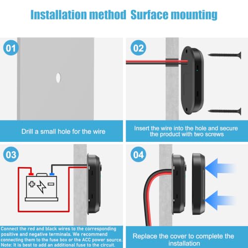 12V USB Outlet RV 3 Ports, Dual PD 30W and Quick Charge QC3.0 Car Socket Charger with Blue Indicator Light and Switch, Car USB Panel Wall Surface Mount Charging Accessories for Marine Bus Boat ATV