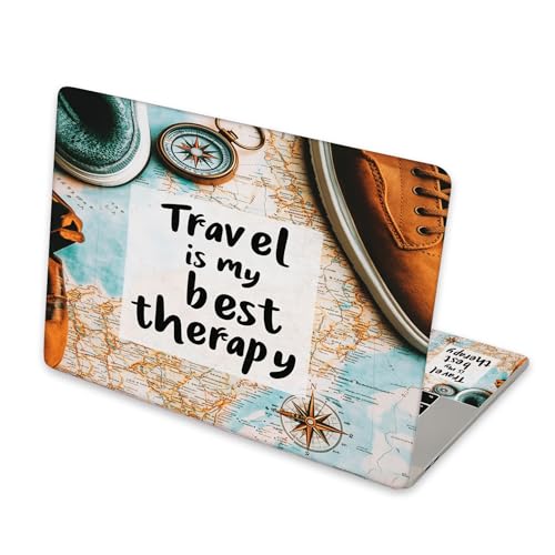 Universal Laptop Skin Sticker for 12/13/14/15.6 Inch Laptops, Reusable Vinyl Laptop Decal Cover, Waterproof Scratch Resistant Notebook Skin with 2 Wrist Pads,Fun Travel Map - color: Fun Travel Map
