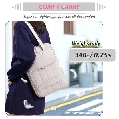 15.6 Inch Puffy Laptop Sleeve with Handle, Vertical Quilted Laptop Shoulder Bag with Luggage Strap, Compatible with 14-Inch Laptops, MacBook Pro/Air/Neo M5/M4/M3, for Women Travel Work (Gray) - color: Gray