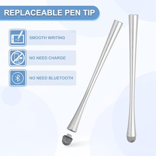 PATIKIL 5 Pcs Slim Waist Stylus Pens for Touch Screens, 2 in 1 High Sensitivity Universal Pen Capacitive Stylus for Phone Tablets Laptop Touch Screen Devices, Silver - color: Silver
