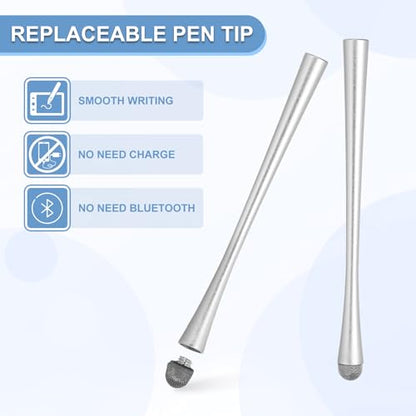 PATIKIL 5 Pcs Slim Waist Stylus Pens for Touch Screens, 2 in 1 High Sensitivity Universal Pen Capacitive Stylus for Phone Tablets Laptop Touch Screen Devices, Silver - color: Silver