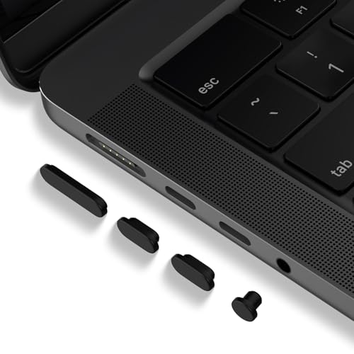 DAMMOMKO MacBook Pro M5 Accessories - 14PCS Dust Plugs for 2026-2021 MacBook Pro 14 & 16 inch M5 M4 M3 M2 M1 Pro/Max, Silicone Plug Cover Caps Accessory & 2PCS Webcam Cover Slide