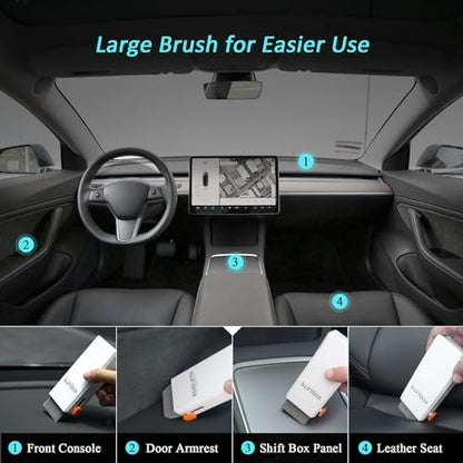 Edglete Car Screen Cleaner Spray and Wipe, Car Interior Detailing Kit | Screen Cleaning Tool for Touchscreen Display Dashboard, Car Detailing Brush for Tesla Jeep BMW Honda Benz Chevy