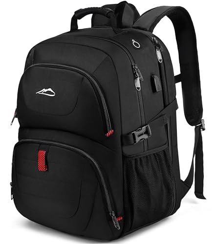 ProEtrade Travel Backpack, Extra Large Laptop Backpack Business Anti Theft TSA Approved College Work Computer Bag Fits 17 Inch Laptop with USB Charging Port for Women Men(Black) - color: Black, size: 17 Inch
