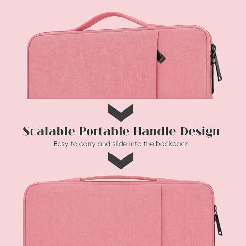 ProElife 13 Inch Laptop Sleeve for MacBook Neo, Retractable Handle, Pink | Precision Fit, Soft Inner Lining Padded, Anti-Scratch, Extra Attached Pocket, Travel Carry Laptop Bag for Home Office - color: Pink