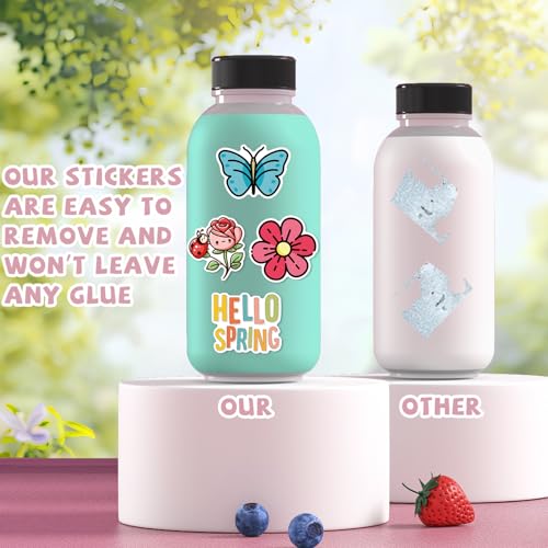 XZENTIRA 104 PCS Spring Stickers Vinyl Waterproof Stickers for Water Bottles, Cute Crafts, Insect Cards, Flowers Decor, Scrapbook, Gifts Bags, Laptop, Party Favors - style: Spring