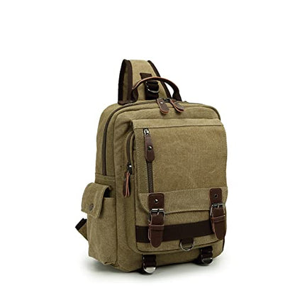 Sechunk Canvas Messenger Bag Sling Bag Crossbody Bag Shoulder Bag Retro Cross Body Handbags - color: Army Green, size: Large