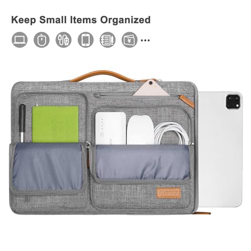 MOSISO 9-11 inch Tablet Sleeve Case for iPad A16 2025, iPad Air 11 inch M3 M2, iPad Pro 11 M4, iPad 10/9/8/7th, Galaxy Tab A9+/S9/S8/Plus 11, Side Open Carrying Bag with 4 Zipper Pockets, Gray - color: Gray, size: 11 inch