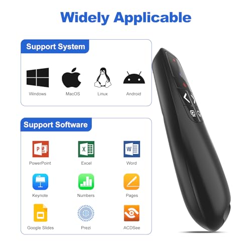 （4 Units） Presentation Clicker with 4 Cases Wireless Presenter Remote PowerPoint Pointer Slide Advancer for Mac Laptop PC Computer Keynote - style: 4 Units with Case