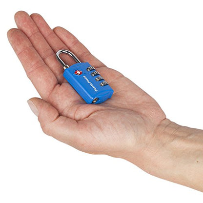 3 Pack TSA Luggage Locks with 4 Digit Combination – Heavy Duty Set Your Own Padlocks for Travel, Baggage, Suitcases & Backpacks - Blue - color: Blue, size: 3 Pack