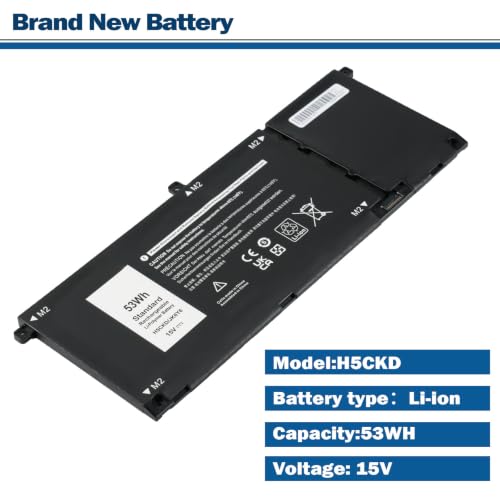 15V H5CKD Battery for Dell Inspiron 7506 7405 7306 7300 7500 | Battery Replacement for 5406 5400 5502 5501 5402 5401 5505 5300 5301 5508 5509 Latitude 3410 3510 Vostro p102f p126g 7T8CD - size: 11.22*4.96*1.06inch H5CKD