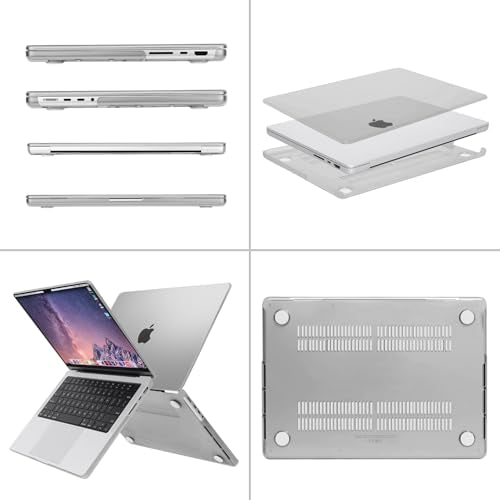MOSISO Compatible with MacBook Pro 14 inch Case M5 2026 M4 2025 M3 M2 M1 2024-2021 A3427 A3426 A3434 A3112 A3185 A3401 A2918 A2992 A2779 A2442,Hard Case&Keyboard Skin&ScreenFilm&Pouch, Frost - color: Frost