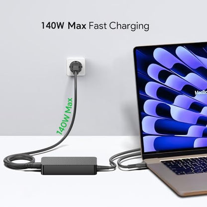 HKY 140W USB-C Power Adapter Supply GaN-based Ultra Compact PD3.1 for Avalon Nano 3 BTC Bitcoin Miner,Avalon Nano 3S Bitcoin Miner,eero PoE Gateway Wifi Route Replacement Canaan 28V 5A 140W PSU TP14A1