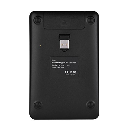FOSA Compact USB keypad with Display Calculator Function, 29 Keys Portable Number Pad Mini Solar Power Smart Keypad & Office Calculators with LCD Display for Laptop PC