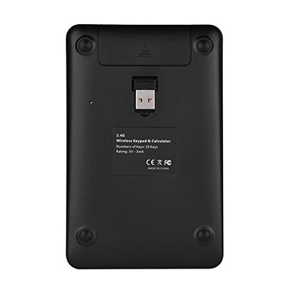 FOSA Compact USB keypad with Display Calculator Function, 29 Keys Portable Number Pad Mini Solar Power Smart Keypad & Office Calculators with LCD Display for Laptop PC