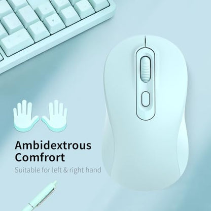 Wireless Mouse, 2026 New Model, Silent Click Ergonomic Design, Portable, 4 Buttons, Adjustable DPI (800/1200/1600), for Laptop/PC/Office (Blue) - color: blue