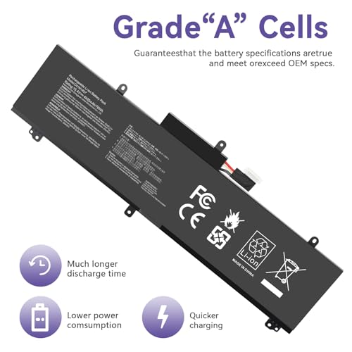 C41N1837 Laptop Battery for ASUS ROG Zephyrus G15 GA501I GA502 GA502D GA502DU GA502GU GA502IV GU502 GU502DU GX502GW GX532GV GU532GW GU502LU GU502LW GU502LV GX502LXS GX502GV GX502GW 0B200-03380100 - size: 11.3*3.81*0.5inch