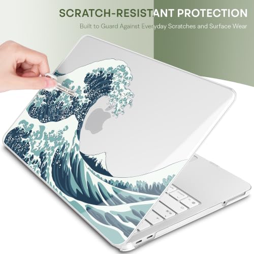May Chen Compatible with MacBook Neo 13 inch Case 2026 Model A3404, Plastic Hard Shell,Keyboard Cover,Screen Protector,Dust Plug, for MacBook Neo 13" with A18 Pro Chip, Great Wave - color: Great Wave